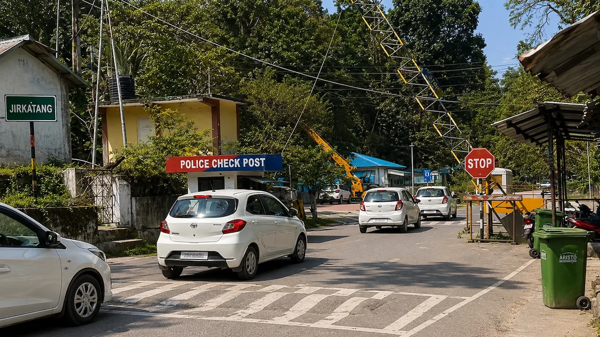 Baratang Island: The Hidden Adventure Most Travellers Miss Vehicles waiting at Jirkatang Police Check Post before entering the Jarawa Tribal Reserve convoy on the way to Baratang Island, Andaman.