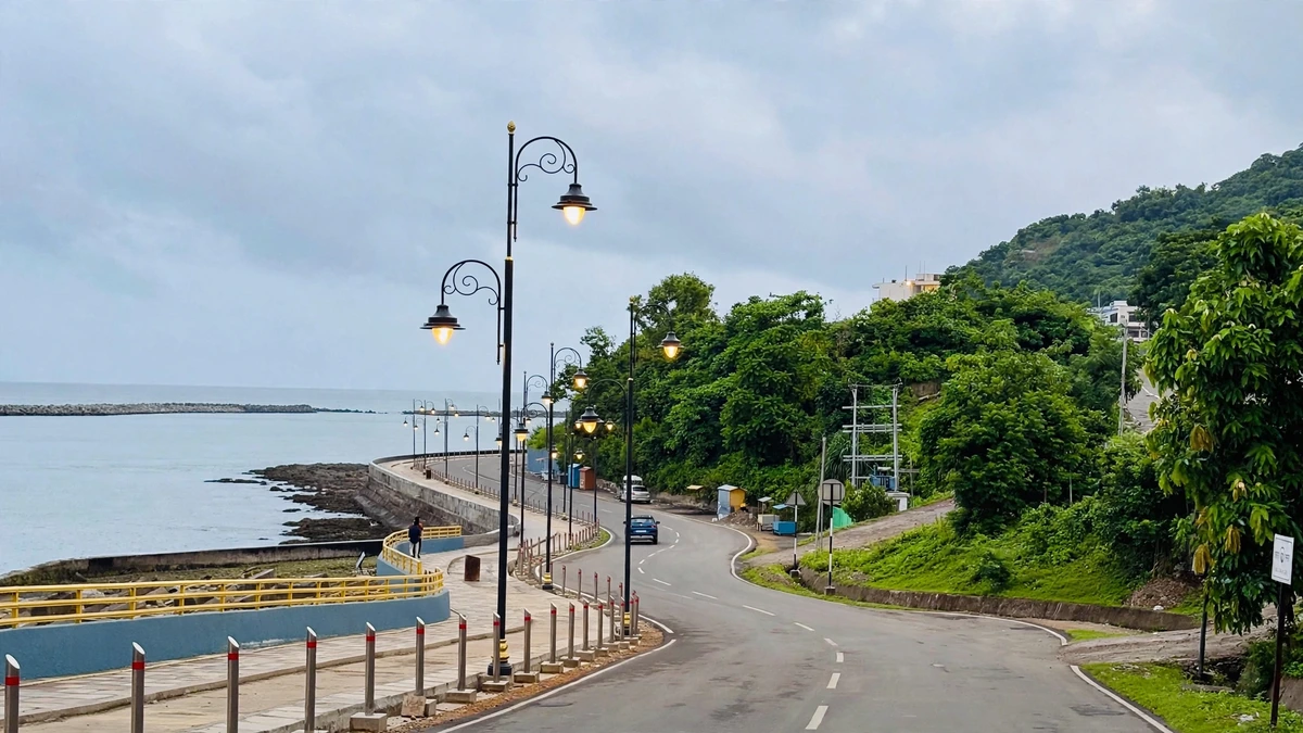 port_blair_1200x675_final Scenic coastal road to Corbyn Cove Beach in Port Blair, Andaman.